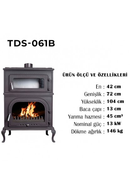 Optima X Dik Fırınlı Yan Camlı Şömine Soba